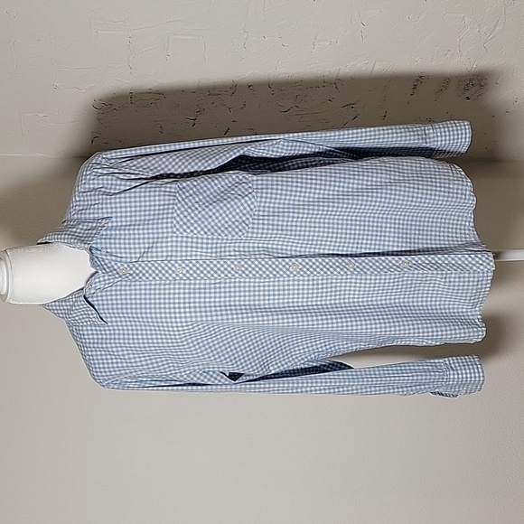 Ben Sherman Shirt Long Sleeve Button Down Gingham Checkered Plaid Blue White L - Picture 3 of 14